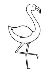 Sticker - pink flamingo cartoon