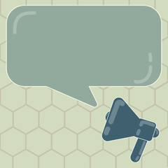 Design business concept Empty template copy space text for Ad website isolated. Megaphone Vector and Blank Rectangular Color Speech Bubble with Reflection