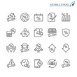 © Peacefully7 - Loan line icons. Editable stroke. Pixel perfect.