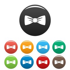 Sticker - Bow tie icons set 9 color vector isolated on white for any design