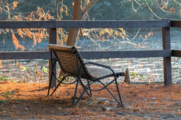 bench at lake