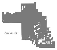 Chandler Arizona City Map Grey Illustration Silhouette