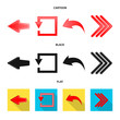 © Svitlana - Vector illustration of element and arrow icon. Set of element and direction stock symbol for web.