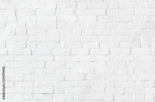 White brick wall textured background Canvas Print