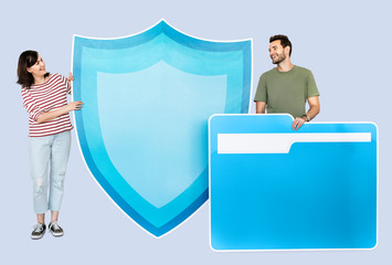 Wall Mural - Computer security and protection concept shoot