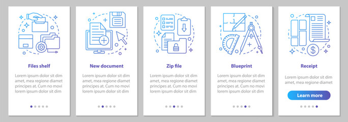 Wall Mural - big data onboarding mobile app page screen with linear concepts
