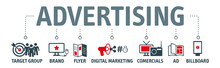 Advertising Vector Illustration Concept With Icons