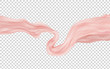 © ST-studio - pink translucent fabric floating on transparent background, vector illustration.