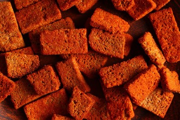 Sticker - The background of rye croutons is close-up