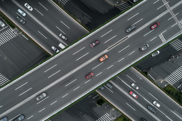 Sticker - Aerial view of highway and overpass