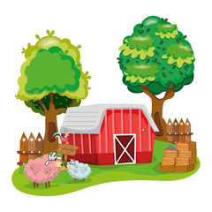 Poster - cute farm cartoon