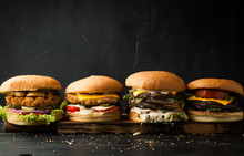 Assorted Delicious Burgers