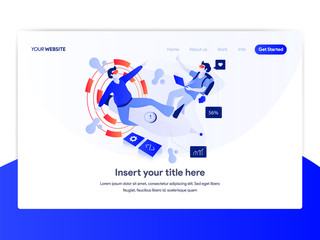 Wall Mural - Landing page template of Startup Business Concept. Modern flat design concept of web page design for website and mobile website.Vector illustration