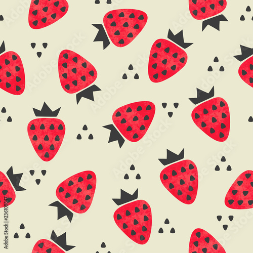 Seamless strawberry pattern...