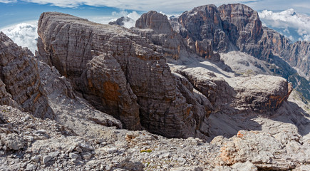 Wall Mural - mountaineers equipped face the 