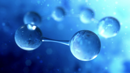 Wall Mural - abstract atom or molecule structure. under microscope