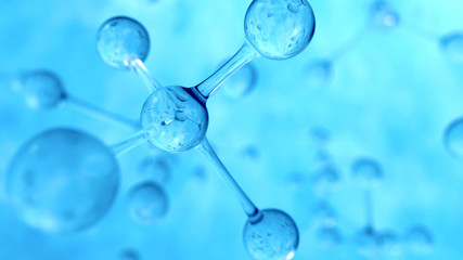 Wall Mural - 3d illustration of atom structure under microscope