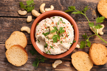 Wall Mural - vegan cheese and bread