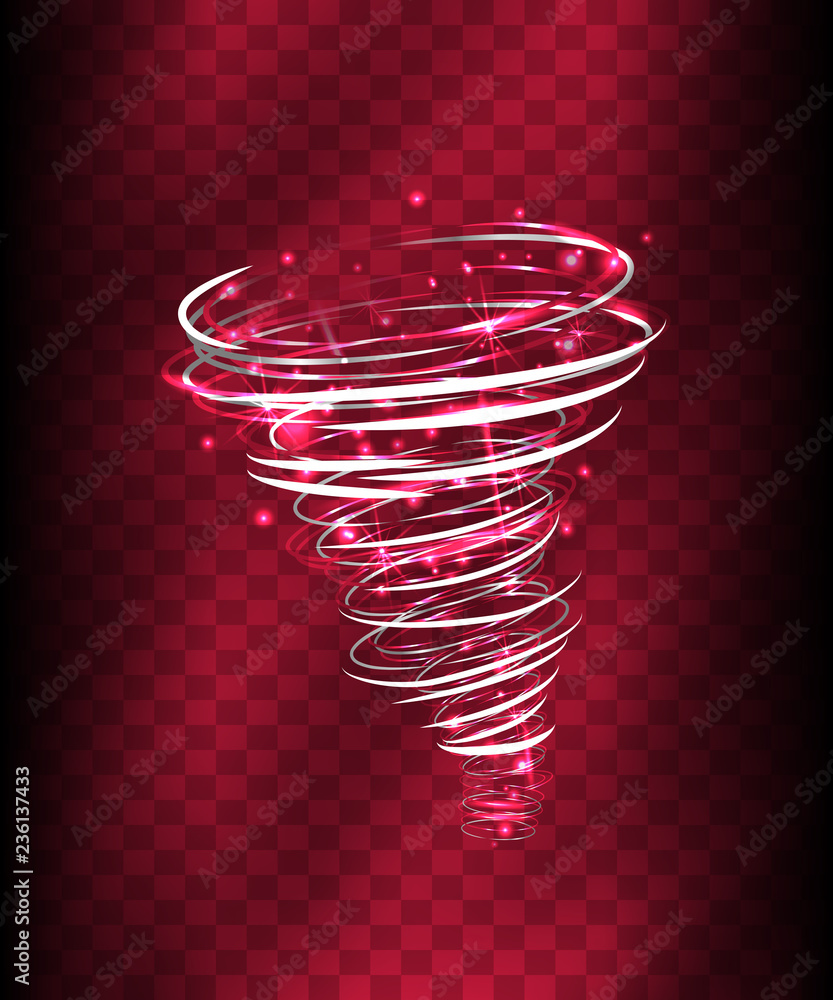 Hurricane Light effect. Vector Vortex tornado glowing, swirling storm ...