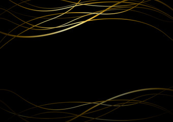 Wall Mural - abstract gold line banner on black background vector illustration