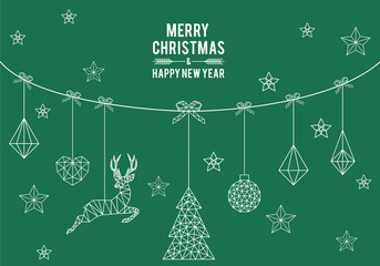 Wall Mural - geometric christmas card, vector design elements