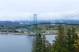 Fototapeta Natura - View of the Lions Gate Bridge, Vancouver, Canada