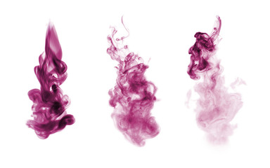 Wall Mural - Magenta smoke blot isolated on white