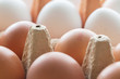 Hühner-Eier im Karton, Nahaufnahme