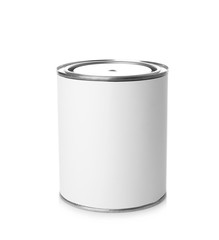 Canvas Print - Paint can on white background. Mockup for design