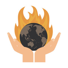 Sticker - Earth world burning