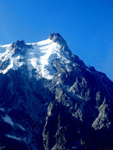 View Of Aiguille Du Midi Cable Car Station On The Top Of The Mountain In Chamonix France