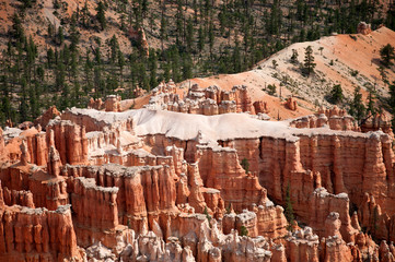 Bryce Canyon, USA, view from lookout point, with many structures