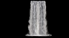 Waterfall Texture Seamless Loop, 4k, Isolated On Black With Alpha And Separate Foam Layer