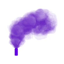 Realistic Burning Purple Hand Hold Color Smoke Firework Vector Illustration. Exclusive Holiday Item For Websites, Web Design, Mobile App