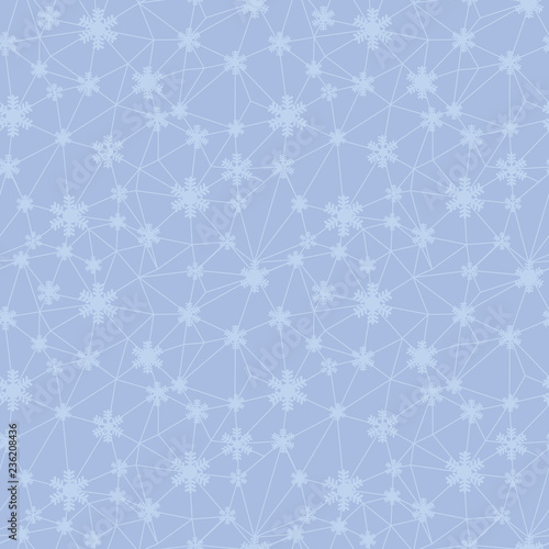 Christmas Snowflakes Net Texture Seamless Pattern Great For