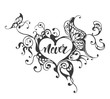 © ninanaina - Never - lettering text in ornate heart frame