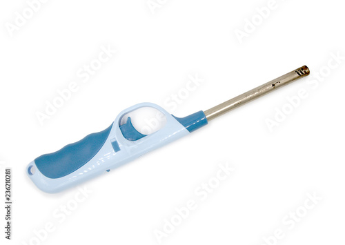 Fényképezés long lighter - Blue gas lighter for kitchen with fire flame