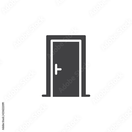 Door Front Vector Icon Filled Flat Sign For Mobile Concept And