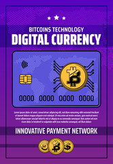 Poster - Cryptocurrency digital money payment, vector