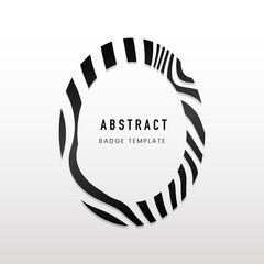 Wall Mural - Oval black and white abstract badge vector