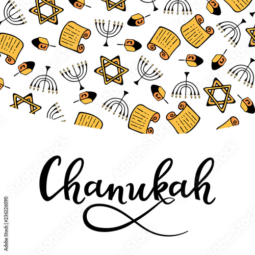 Fotomural Chanukah Design in doodle style