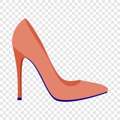 Red woman shoe icon. Flat illustration of red woman shoe vector icon for web design