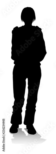 Silhouette young college st...