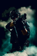Wall Mural - special forces soldier police, swat team member
