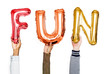 © Rawpixel.com - Colorful alphabet balloons forming the word fun