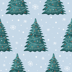 Wall Mural - decorated with toys christmas tree - a symbol of the winter fete. merry christmas and happy new year