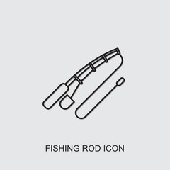 Sticker - fishing rod icon. line fishing rod icon from entertainment collection. Use for web, mobile, infographics and UI/UX elements. Trendy fishing rod icon.