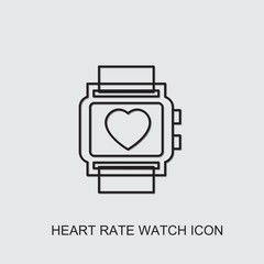 Wall Mural - heart rate watch icon. line heart rate watch icon from fitness collection. Use for web, mobile, infographics and UI/UX elements. Trendy heart rate watch icon.