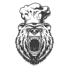 Sticker - Chef bear head in cook hat