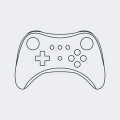 Wall Mural - Gamepad icon Videogame controller Vector illustration Linear symbol